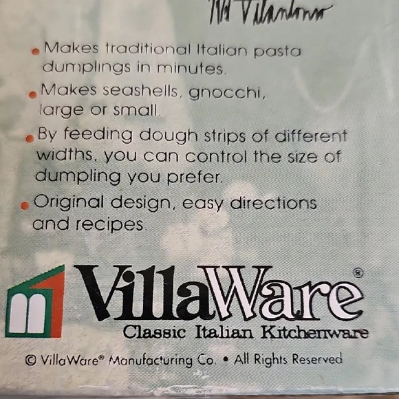 Vintage  VillaWare Cavatelli Maker Dumplings Gnocchi Beebo 5300 original box - Picture 15 of 16